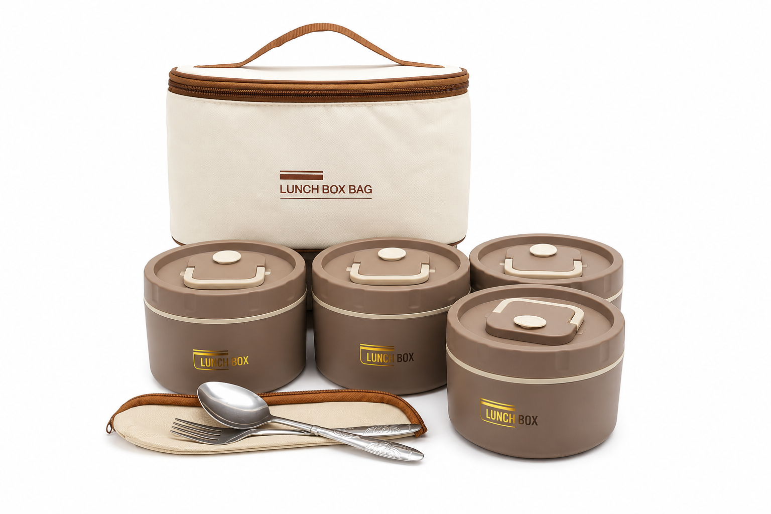 لانچ باکس کیفدار ۴ تکه دایره ،Lunch box bag