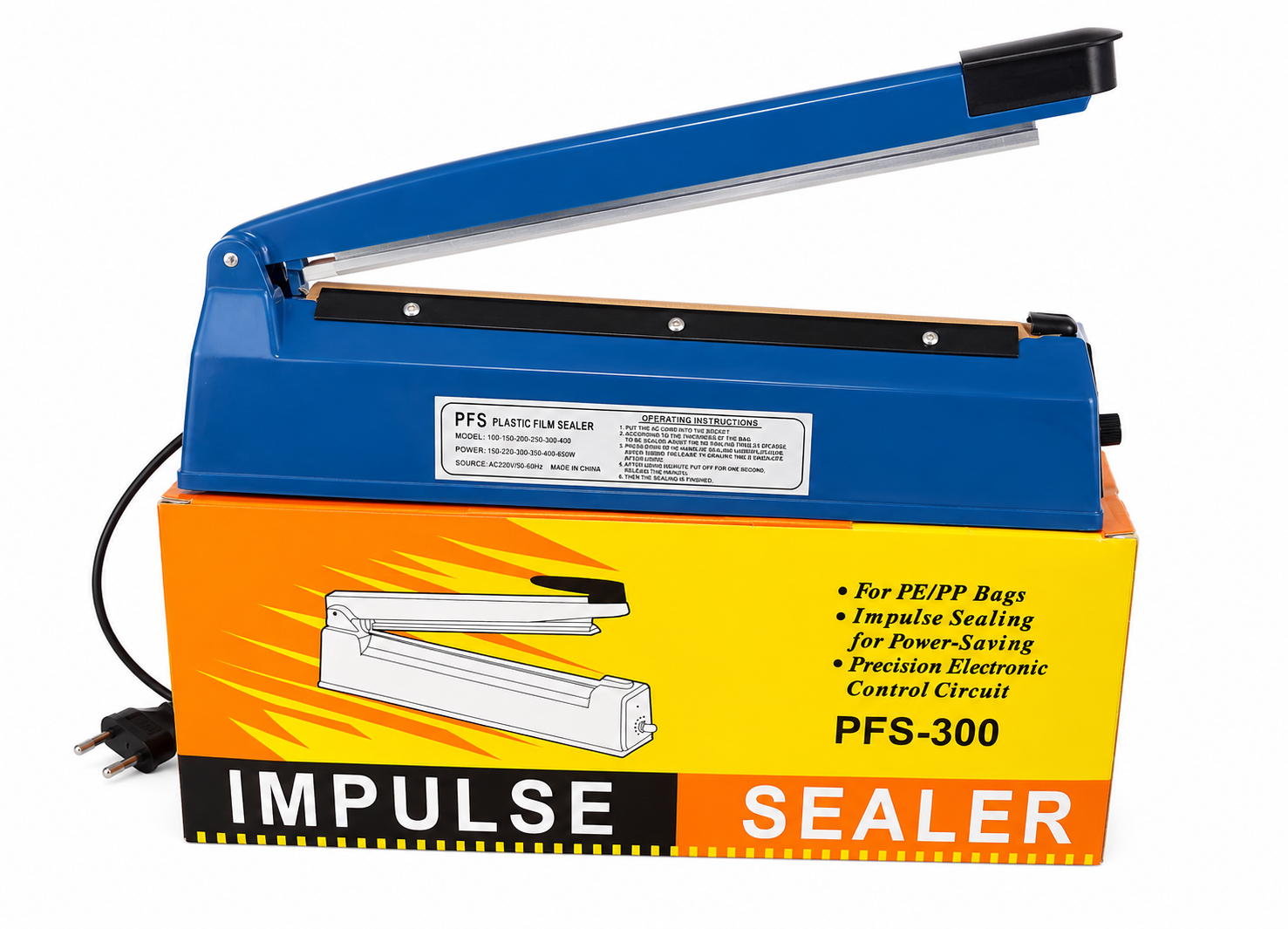 دستگاه پرس پلاستیک دستی PFS-300،IMPULSE SEALER