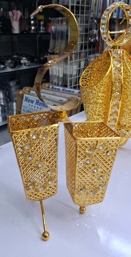 جای قاشق و چنگال رومیزی لوکس طلایی 1576