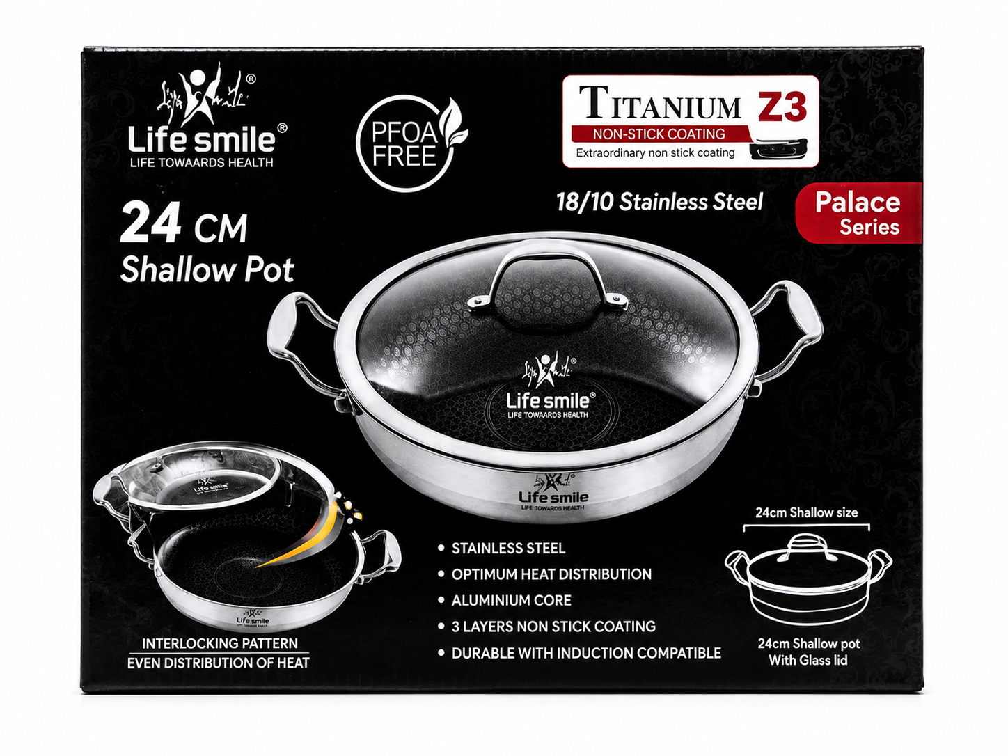 ماهیتابه کف لیزری لایف اسمایل دو دسته مدل LIFEP30_SHR24