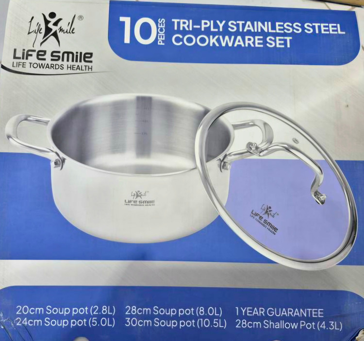 ست قابلمه استیل ده پارچ لایف اسمایل مدل LIFEP34_10_2