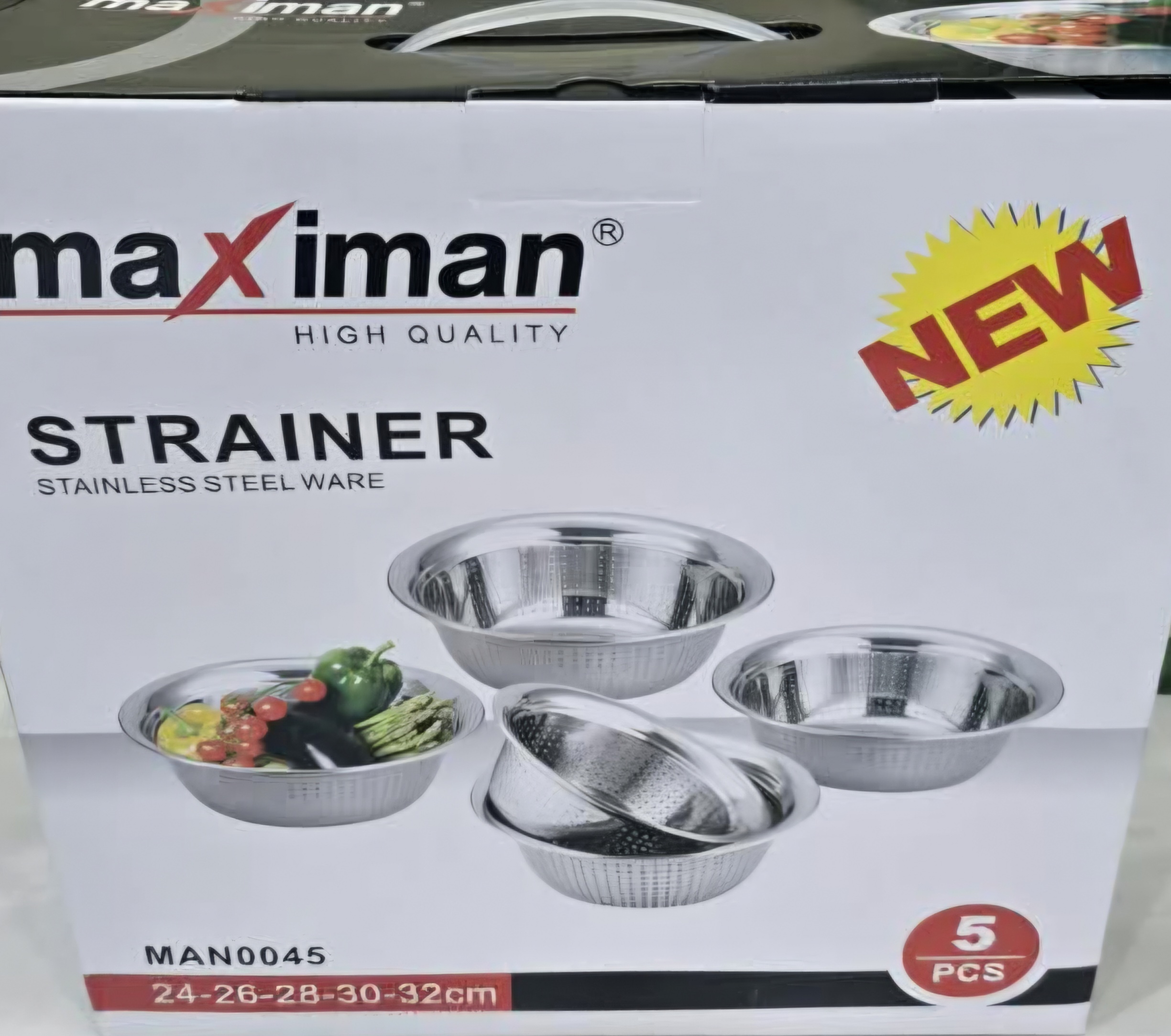 ست آبکش استیل پنج تکه  Maximan,سایز24،26،28،30،32
