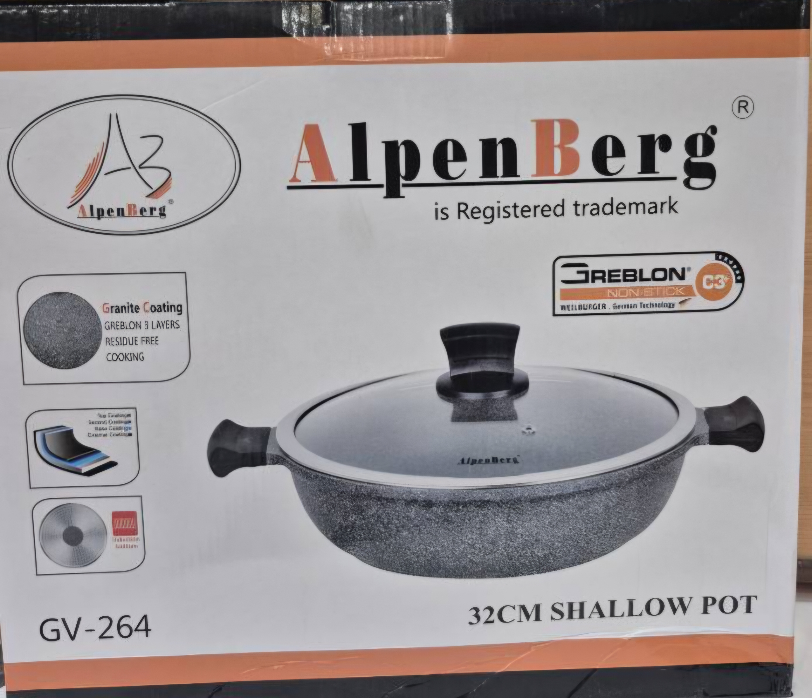 ماهیتابه چدن گرانیت آلپنبرگ مدلGV_264سایز32