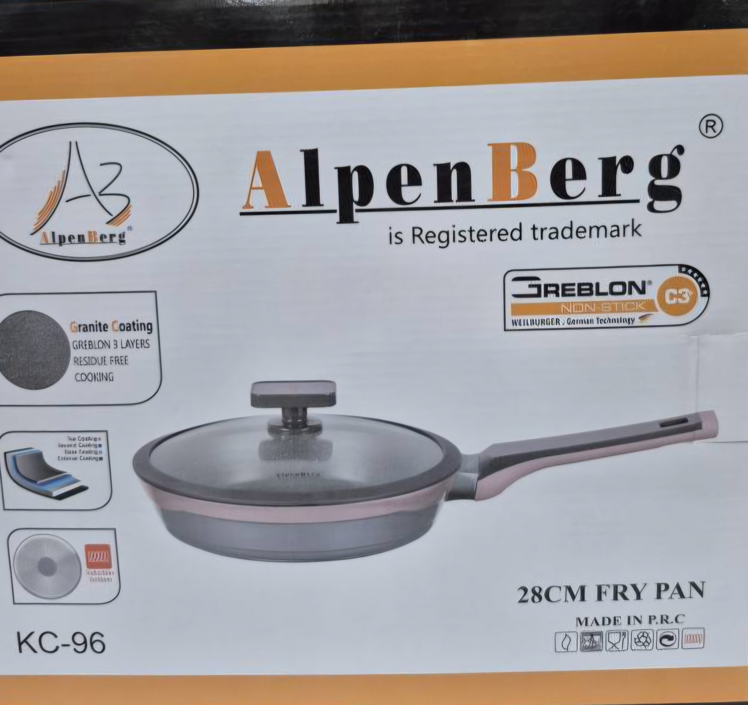 ماهیتابه چدن گرانیت آلپنبرگ مدلKC_96سایز28