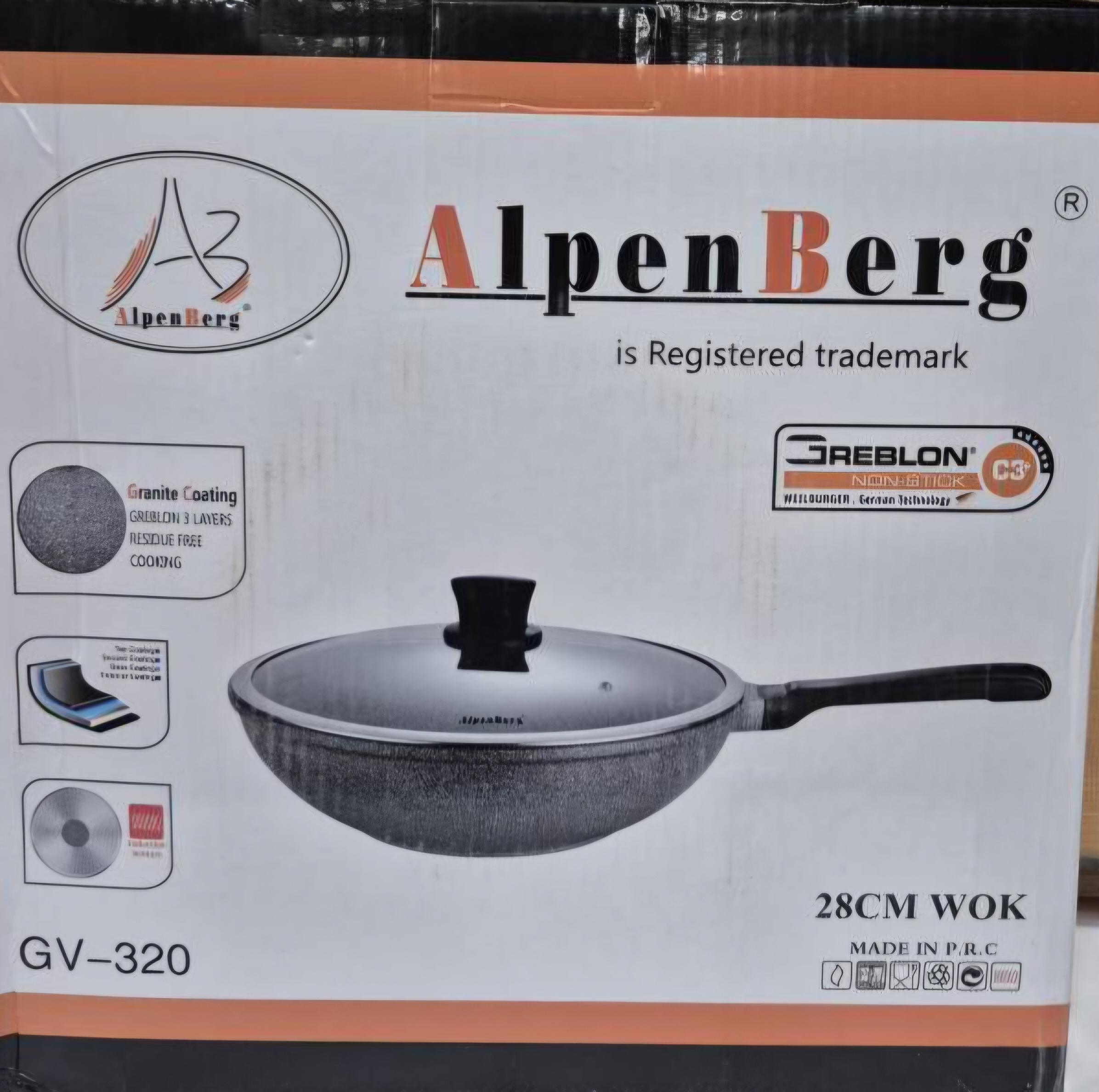 ماهیتابه ووک چدن گرانیت آلپنبرگ مدلGV_320سایز28